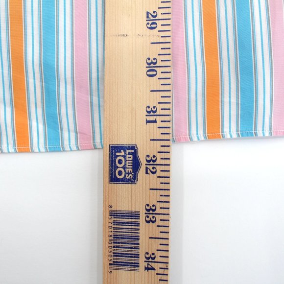 ISAIA Napoli Men's Shirt Multicolor Cotton Striped Long Sleeve Button Front L - Picture 15 of 16